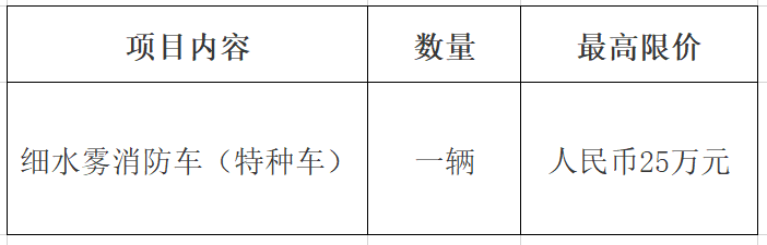 广州市增城区仙村镇人民政府细水雾消防车（特种车）采购项目公开公告
