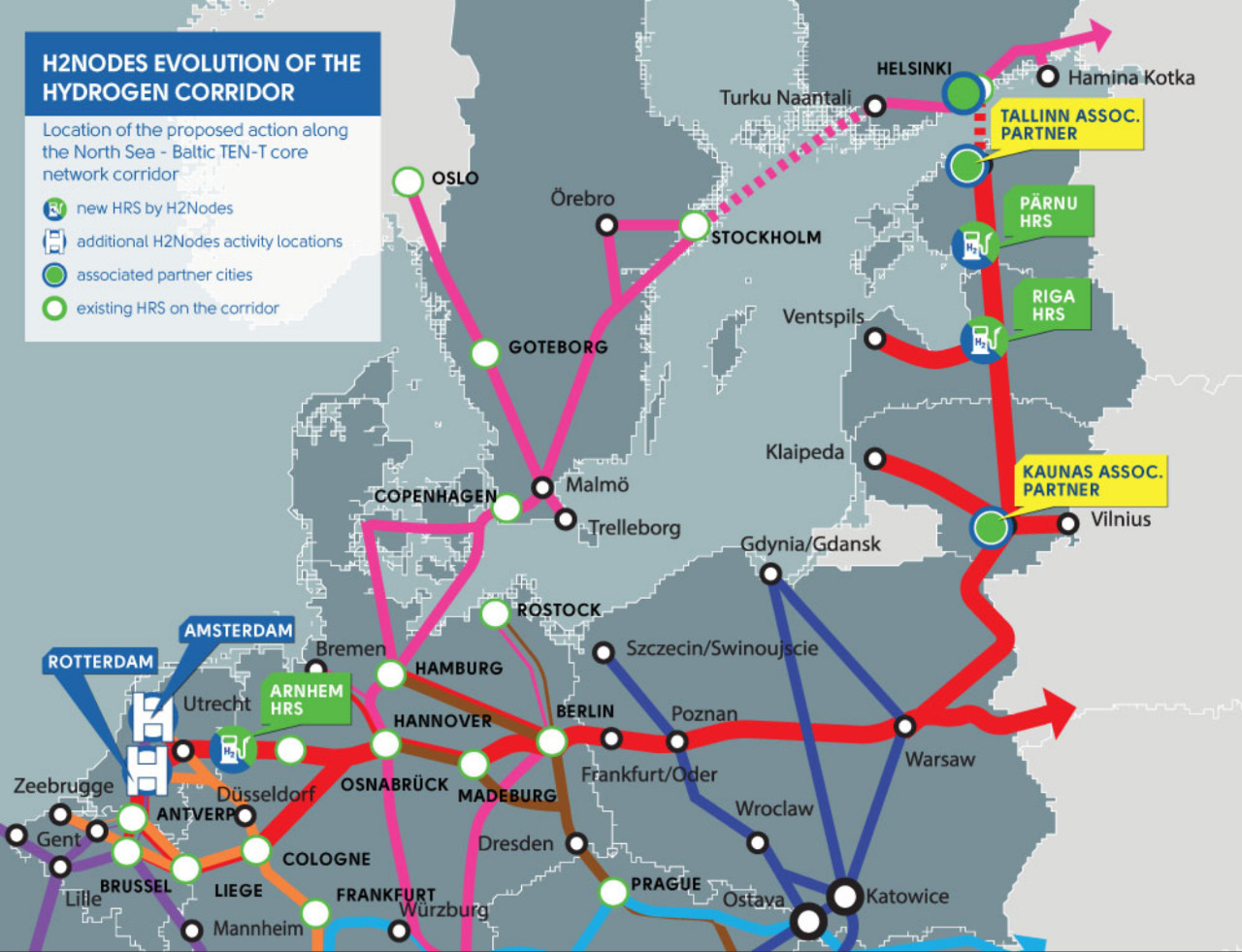 欧洲大陆将联通北海、波罗的海以及地中海建设氢走廊，泛欧加氢网有望落地