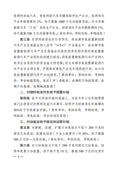 最高给予1000万经费，成都印发支持氢能暨新能源汽车产业发展及推广应用的政策