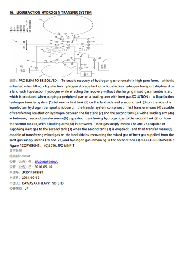 日本液氢船相关专利技术检索及说明（截止2020年2月14日）