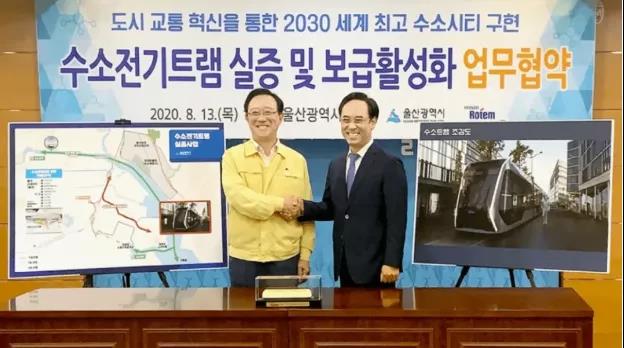 现代集团落地韩国首条氢能有轨电车，中国去年落地世界首条