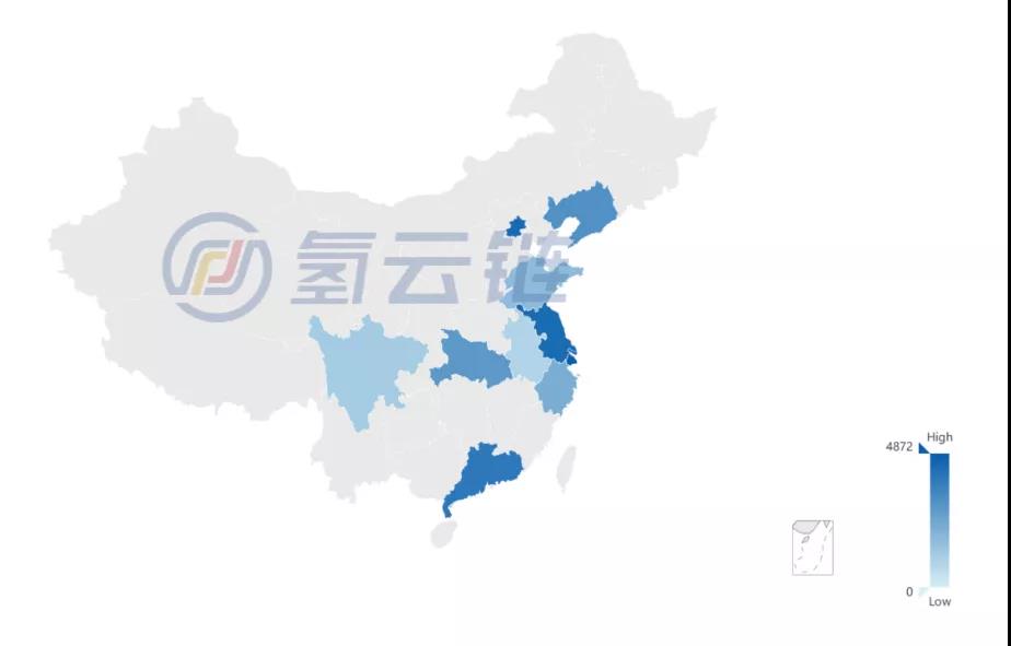 2021年燃料电池专利：亿华通、格罗夫、上海电气新增专利位居国内TOP3！燃料电池专利申请地区上海第一、广东第四