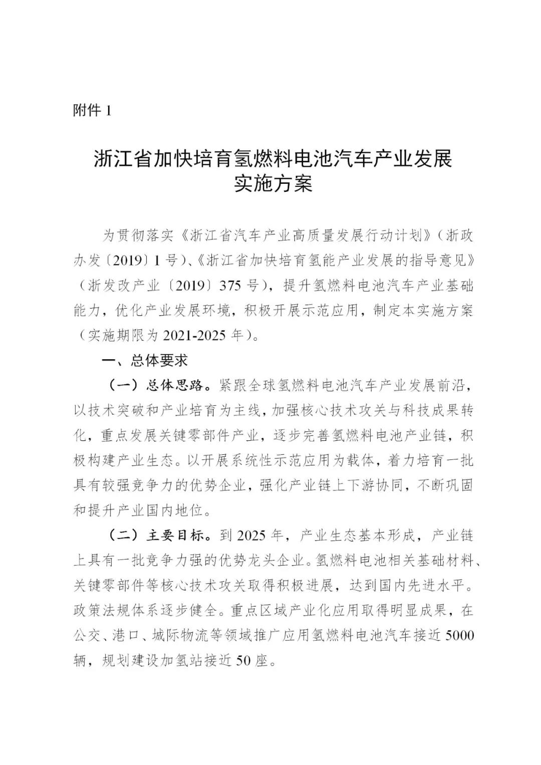 浙江发布加快培育氢燃料电池汽车产业发展实施方案！
