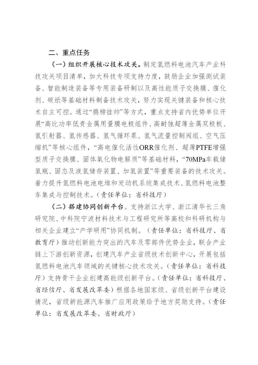 浙江发布加快培育氢燃料电池汽车产业发展实施方案！