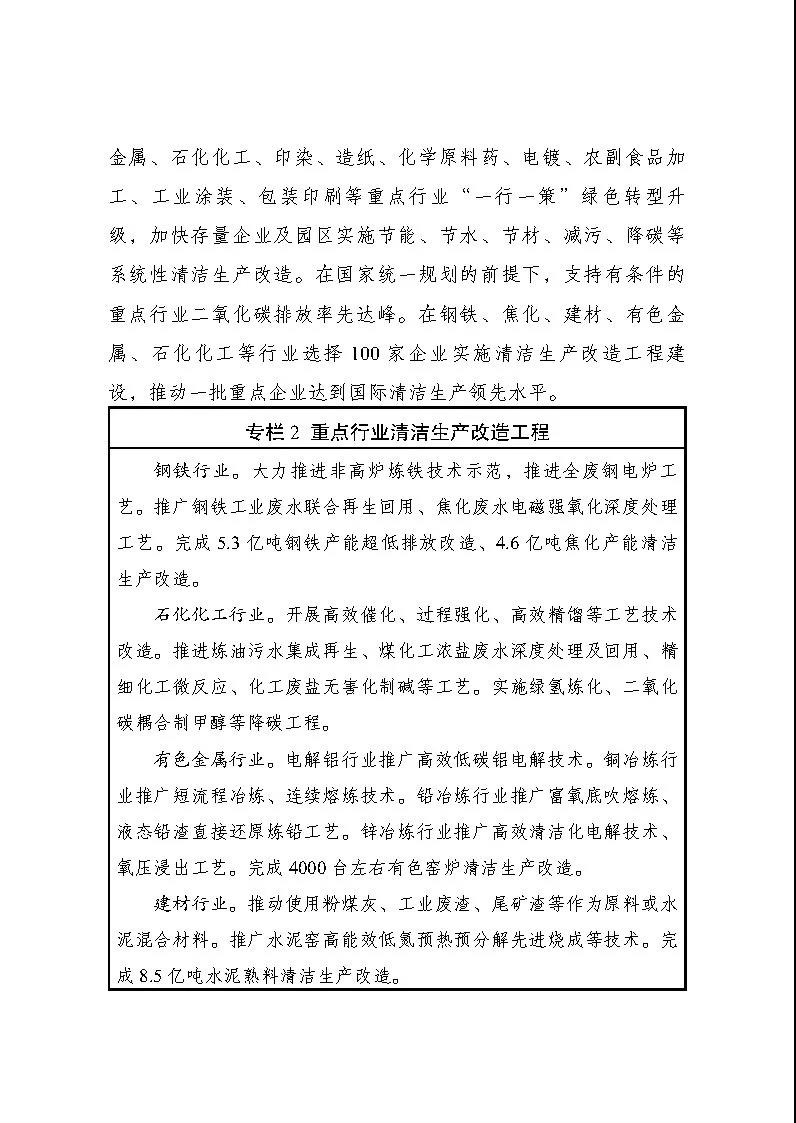 十部门联合发布“十四五”全国清洁生产推行方案：实施绿氢炼化等降碳工程