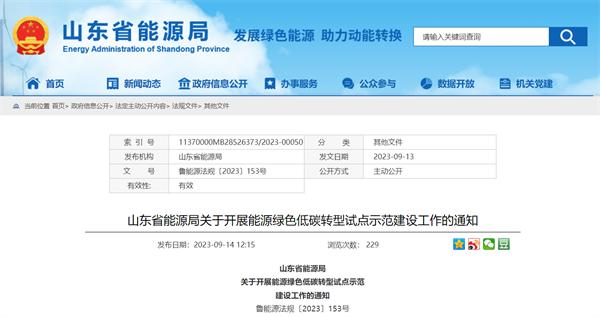 山东：鼓励光伏发电制氢，培育可再生能源开发利用新模式新业态