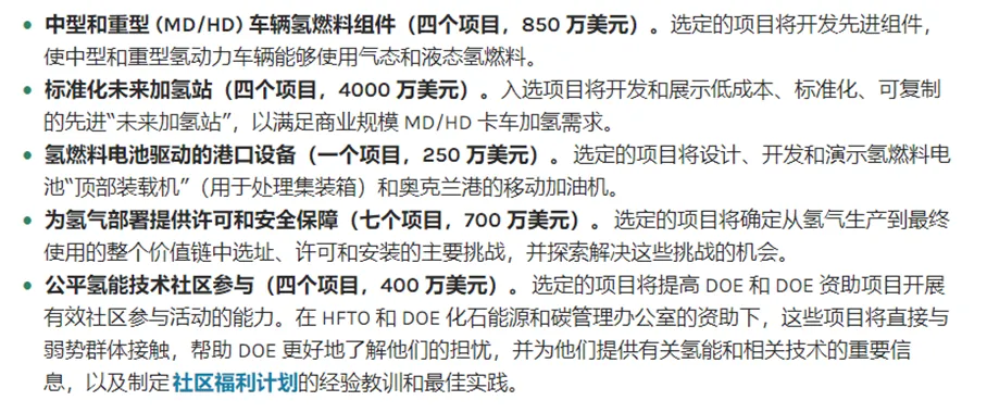 美国再次拨款6200万美元，支持20个氢能产业相关项目