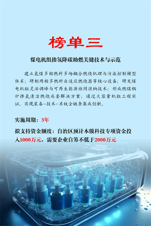 内蒙古2025年科技“突围”工程“氢能”专项技术榜单发布